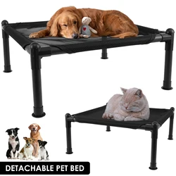 49cm Elevated Dog Bed Portable Breathable Raised Outdoor Pets Bed Steel Frame Durable Camping Cat House for Outdoor Indoor Use