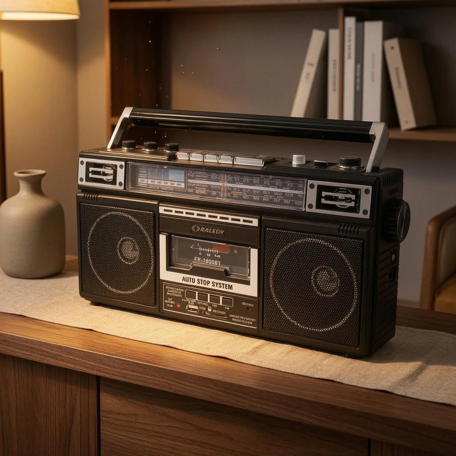 Retro Radio Cassette Player USB and SD Card Bluetooth Boombox Radio Cassette Boombox Telescopic Antenna