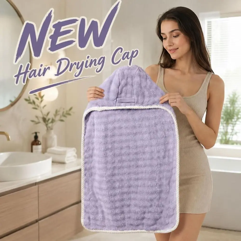 NEW Coral Fleece Hair Drying Cap Absorbent Soft Fabric Hair Wrap Towel Reusable Quick Dry Hair Turban Bathroom