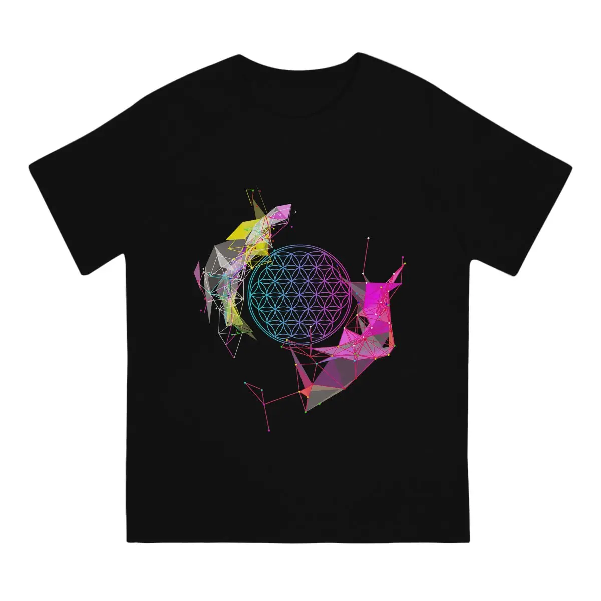 Carina Nebula Flower Of Life Classic T Shirt Harajuku Gothic Men's Tshirt Polyester Streetwear