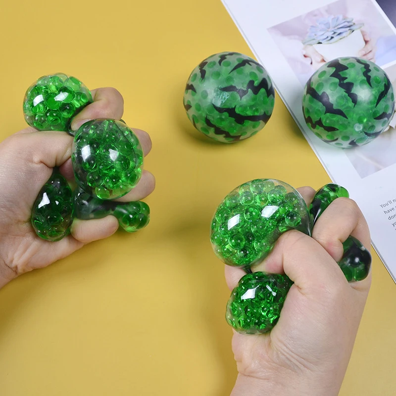 خرزة البطيخ الناعمة تشبه الفاكهة اسفنجي؛ لعبة الضغط الابتكارية لتخفيف الضغط؛ عرض هدية فريدة من نوعها.