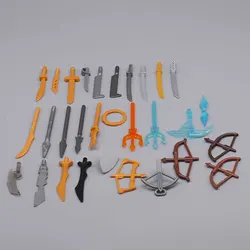 MOC Medieval Weapons Building Block Figure Soldier Accessories Bow Arrow Spear Crossbow Hat Axe Feather Mini Brick Gift Toy DIY