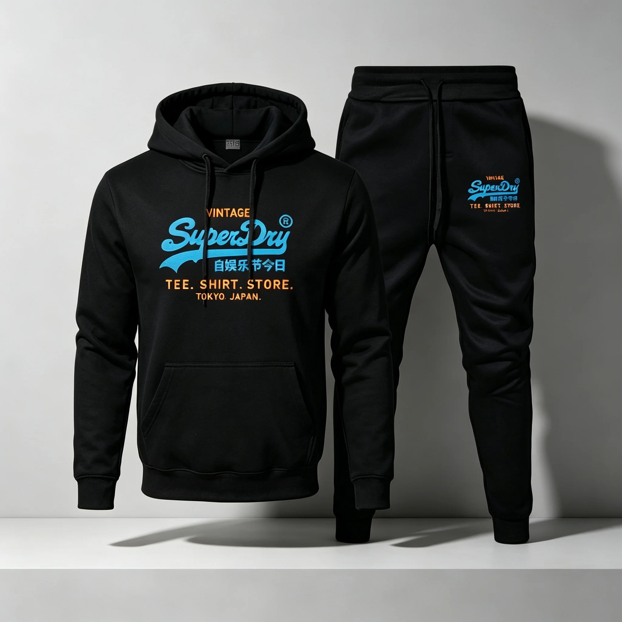 2026Casual New Men's Two-Piece Set Hoodie Funny Letter Print Fashion Sweatshirt Sweatpants Leisure Brand Streetwear onsale
