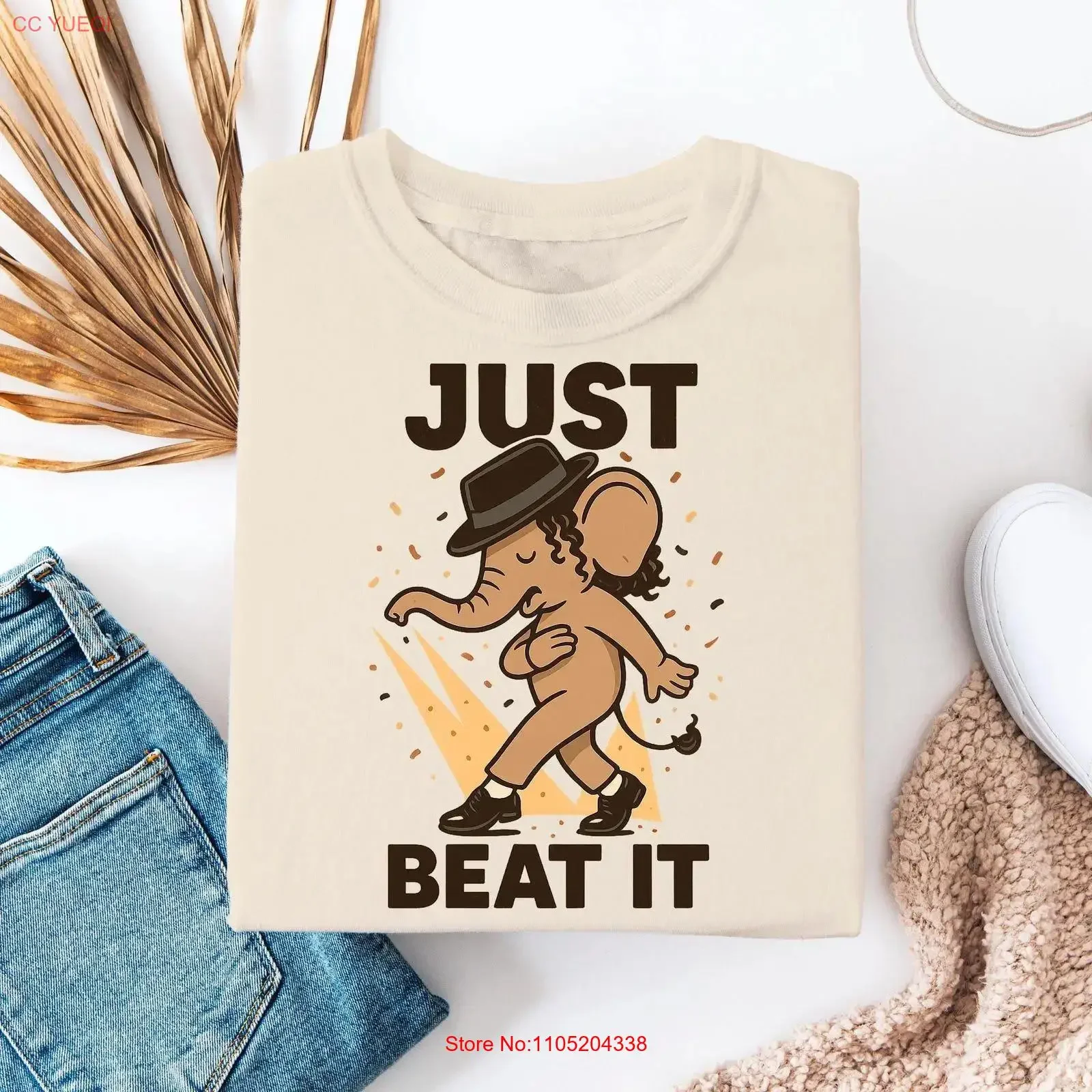 Funny Elephant Moonwalk T Shirt Retro Just Beat It Dance Cute MJ Tribute Confetti Spotlight Animal for Dancers vintage Washed