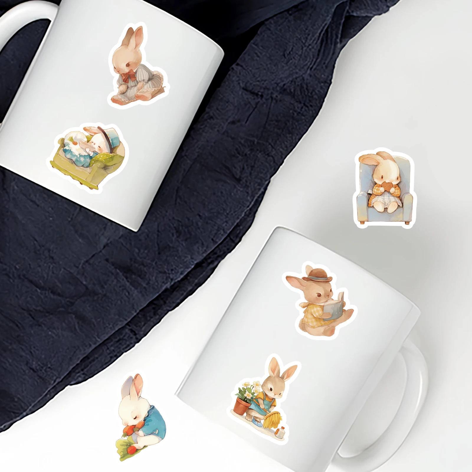 40 ชิ้นน่ารักกระต่ายชาวนารูปแบบสติกเกอร์สําหรับโน๊ตบุ๊ค, ขวดน้ํา, กระเป๋าเดินทางและโทรศัพท์มือถือ, ซอง, สติกเกอร์ของเล่น