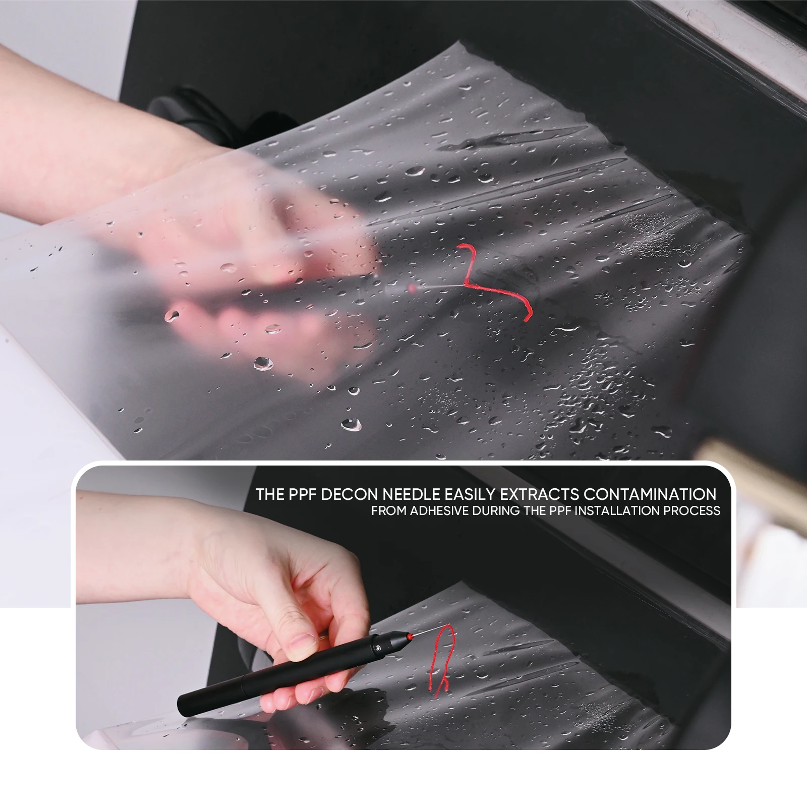 FOSHIO PPF Car Film Installing Tool Set Thorn Needle Vinyl Weeding Pen Glass Tinting Wrap Felt Squeegee Smoothing Applicator