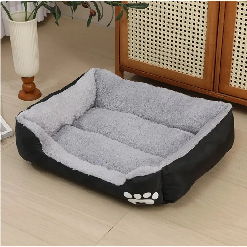 Weiches, quadratisches, großes Hundesofa, elastisches Hundehauskissen, winterwarmes, waschbares Hundebett für mittelgroße Hunde, Katzenhütte, Haustierzubehör – Detail 11