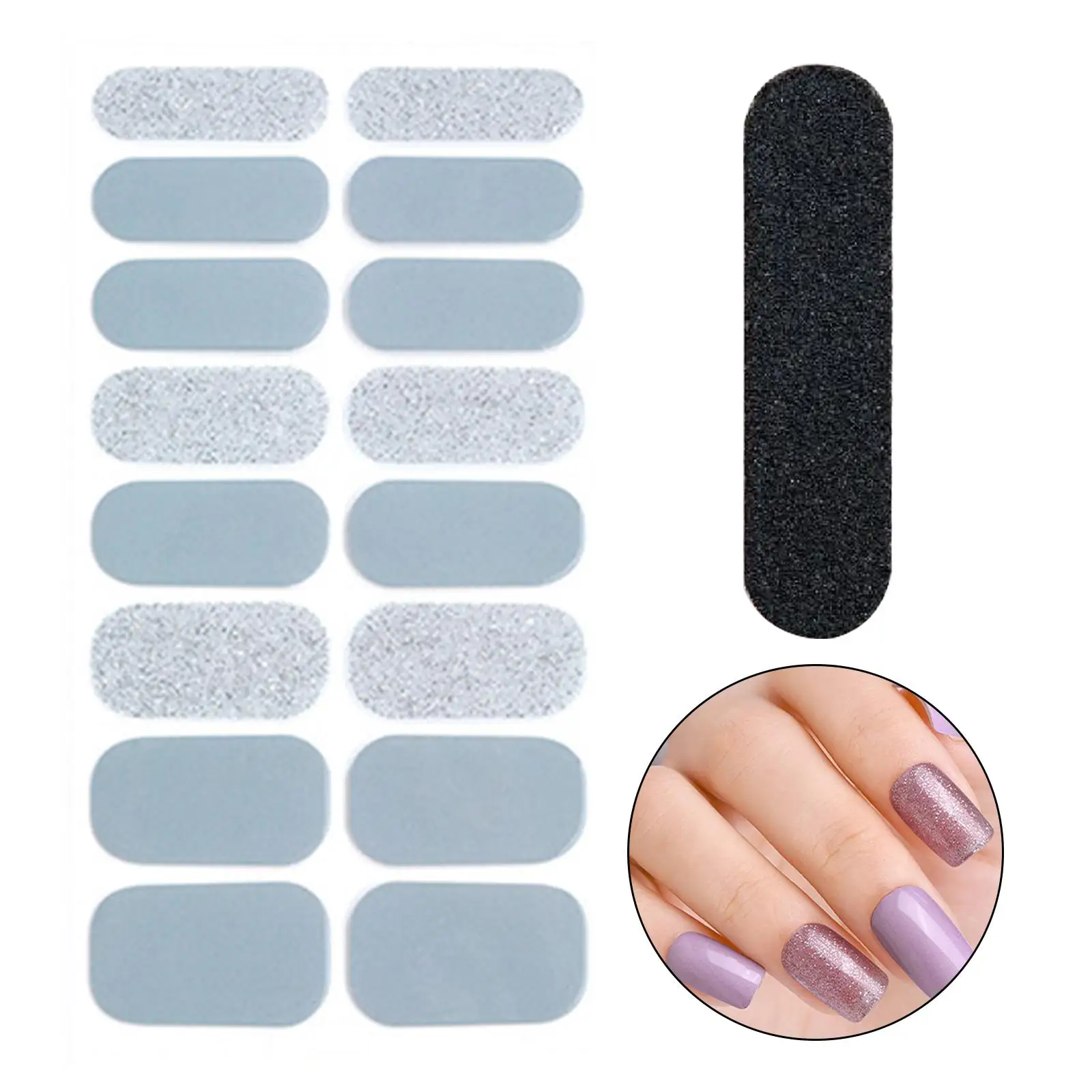 Adhesivos para uñas, envolturas completas de regalo, tiras de esmalte de uñas de Gel curado, parche semicurado para mujeres y niñas