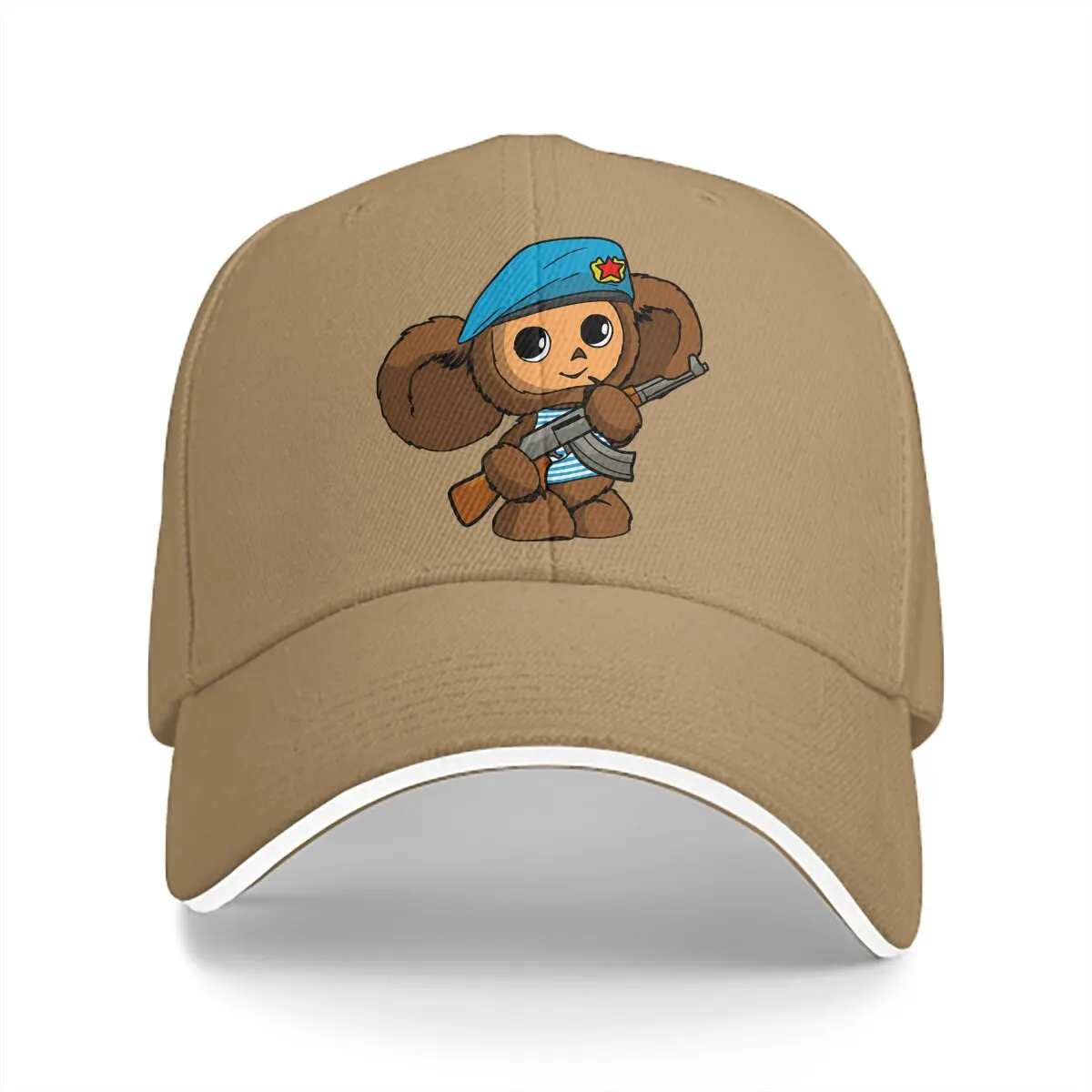 หมวกฮิปฮอป Cheburashka กระบังแสงหมวกปีกกว้างเท่หมวกมีปีกการ์ตูนรัสเซีย