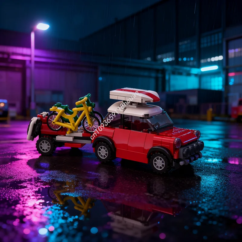 

38pcs MOC Roofbox And Bike Trailer Red MINI Model Building Christmas Gift Blocks Construction Toy Assemble Creative Idea Kids