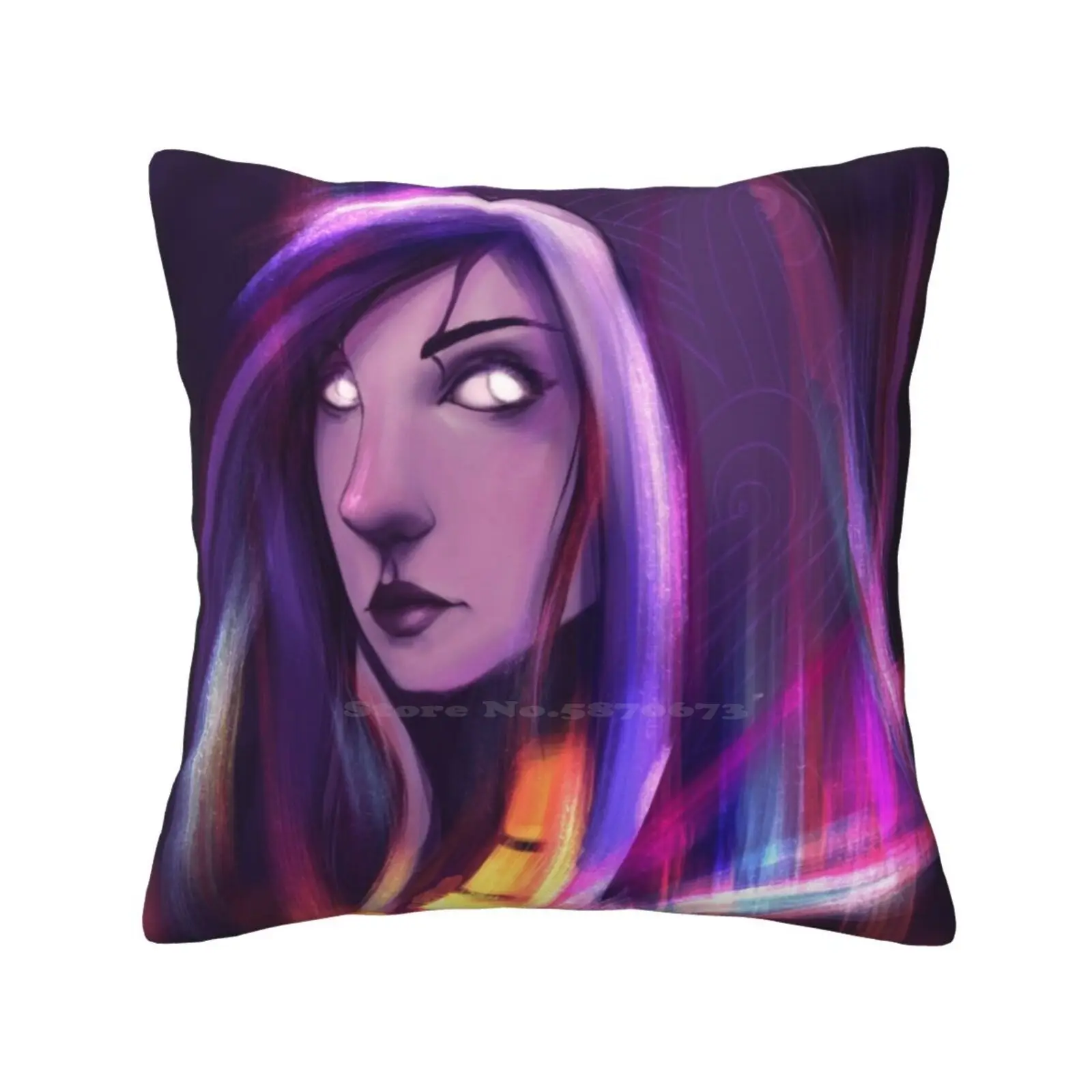 Neon Tali Unmasked Fan Art Home Sofa Car Cushion Cover Pillowcase Neon Light Mass Effect Fan Art Tali Zorah Quarian