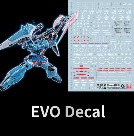 EVO Decal E-M158 for MG 1/100 ZGMF-1001/K Slash Zaku Phantom Yzak Jule Custom Model Kits Fluorescent Sticker for Model Hobby DIY