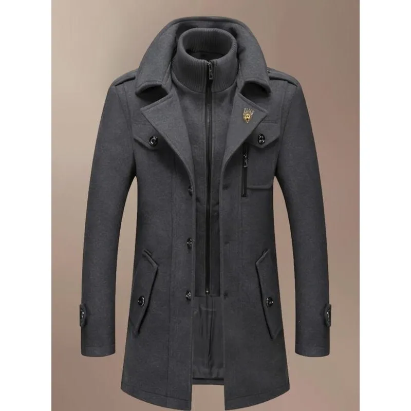 

Double Collar Wool Coat Long Style Other Material 100% Spring Season Fashion Men's Apparel Cross-Border No Brand Registered T...