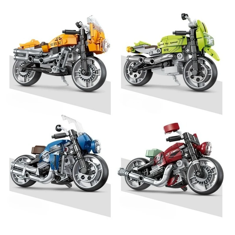 Building block puzzle assembly toys, motorcycle creative model ornaments, jigsaw puzzle gifts