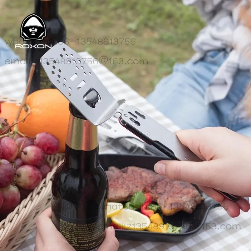S602 Multifunctional Tableware All-in-one Outdoor Camping Barbecue Clip Stainless Steel Spot