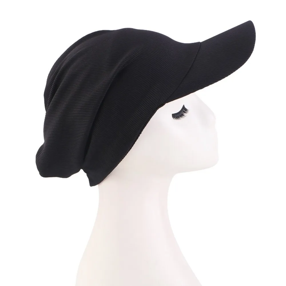 Breathable Slouchy Visor Hat Elastic Fabric Lightweight Brimmed Sun Hat UV Protection Stretch Sun Protection Hat For Women