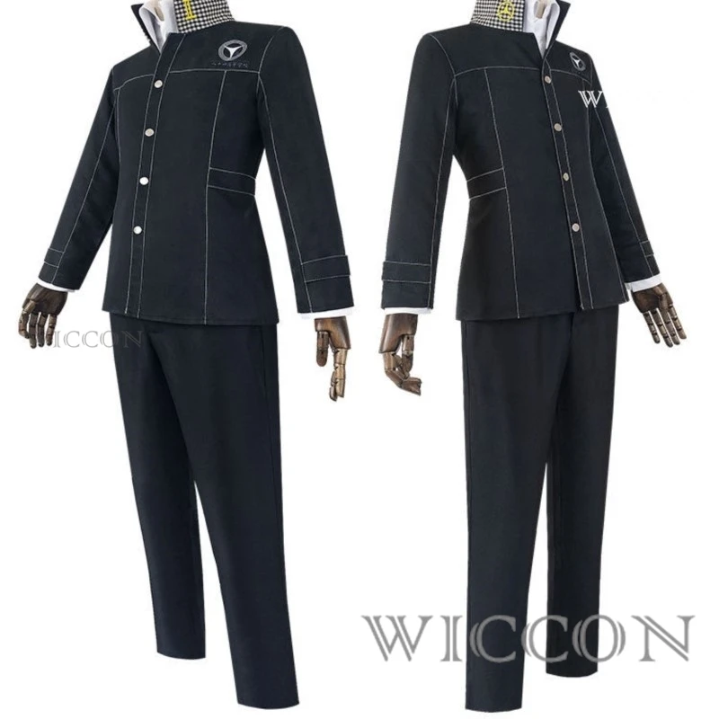 

Anime Shin Megami Tensei Persona 4 Yasogami Yu Narukami Cosplay Costume Adult Men Boy School Uniform Men Suit Halloween Outfits