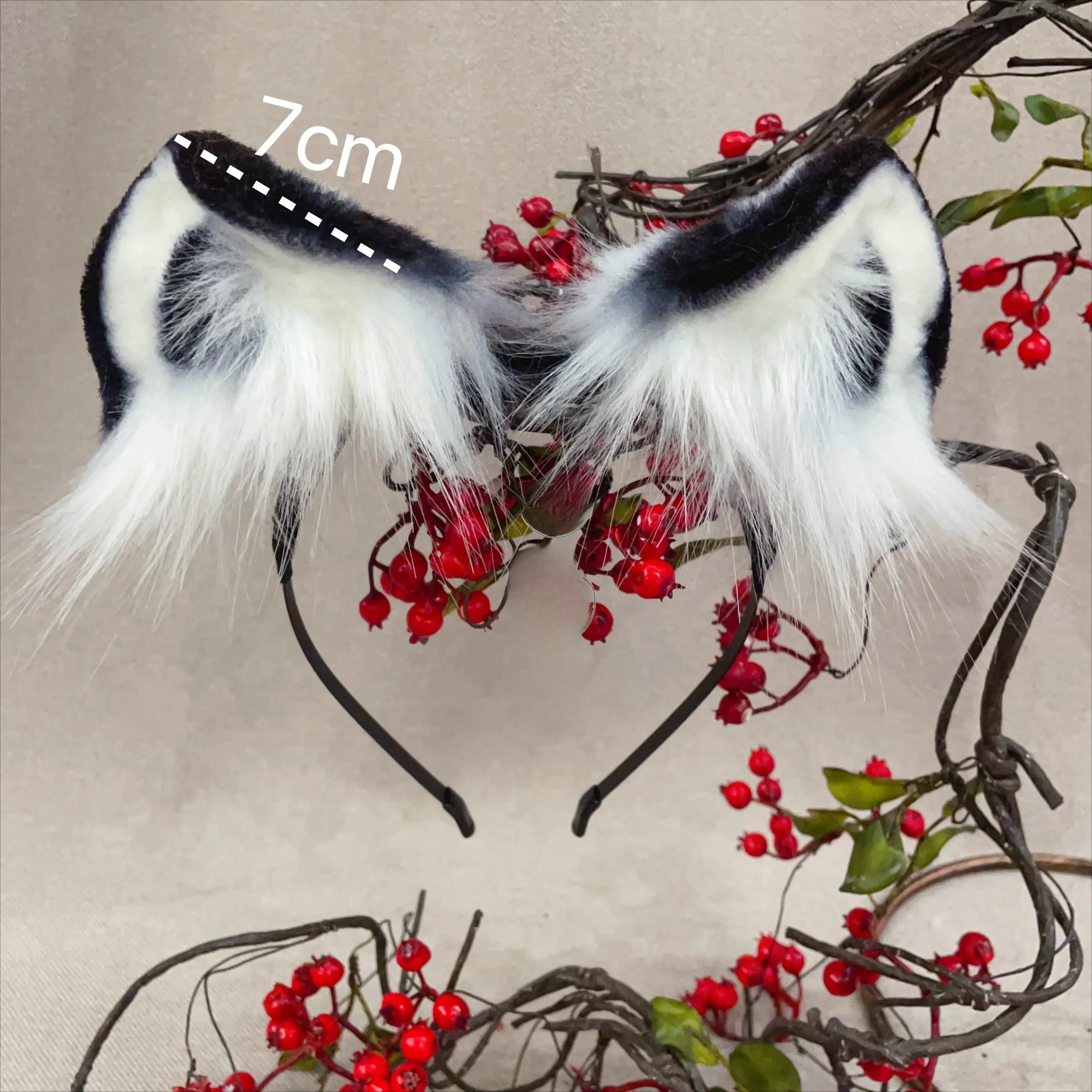 New White Tiger Big Cats Tail Set Halloween Prop Headband Cat Ears DIY Cosplay Animal Ears Headwear Kawaii Lolita Headband