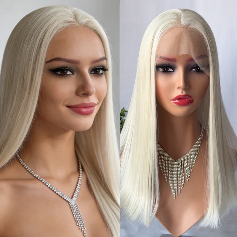 

Белый прямой парик из синтетических волокон с 5% натуральных волос, реалистичный, без клея, легко носить, в наличии, высококачественный парик