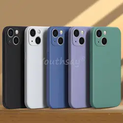 For iPhone 14 Case Silicone Original Capa For iPhone 15 14 13 12 11 Pro Max XS X XR 7 8 Plus Cover TPU Protector Rubber Bumper