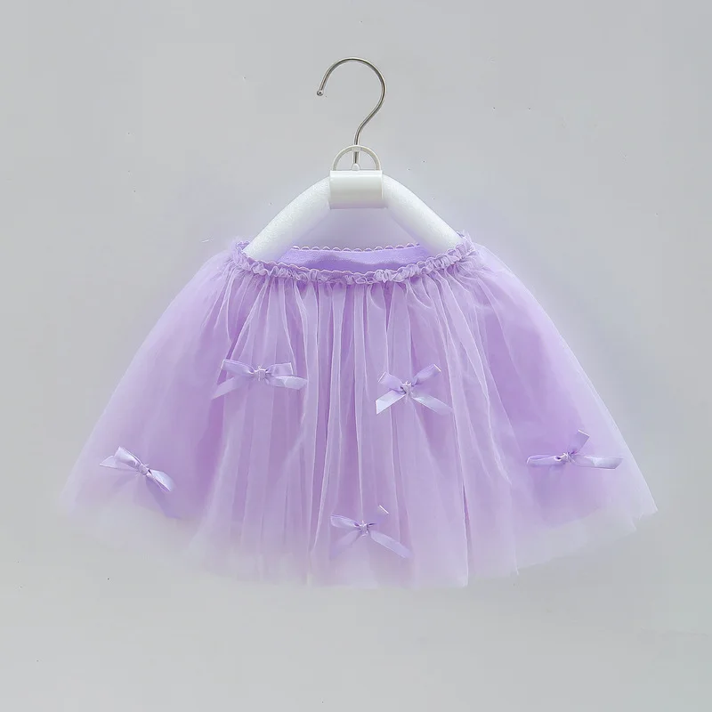 DE PEACH Summer Toddler Baby Girls Bow Fluffy Tulle tutu Skirt Kids Birthday Party Skirts Children Dance Costume Princess Skirt