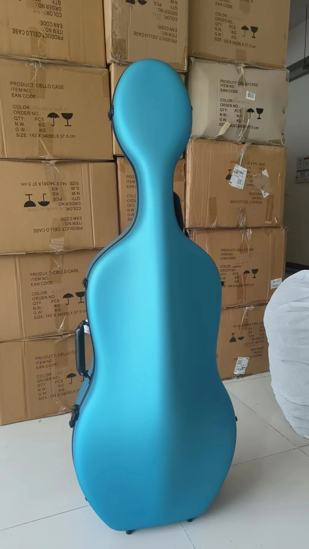 Pure Carbon Fiber Cello Hard Case with Combination Lock High-Grade Light Weight for 3/4 4/4 Size Cellist