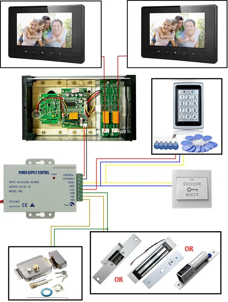 Home Video Doorbell Security Doorphone Wired 2/3/4/5/6/8/10/12 Units Apartment Two-way Audio Visual Intercom System