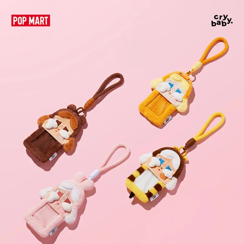 Pop Mart Crybaby Crying Again Series Plush Card Holder Original Toys Cute Anime Figure Desktop Ornaments Collection Gift