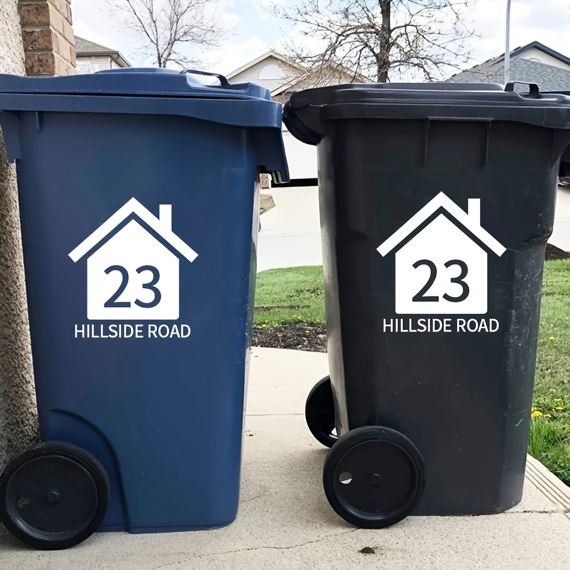 1/2/3/4/5 pieces of custom waterproof house number and street name vinyl stickers for easy identification