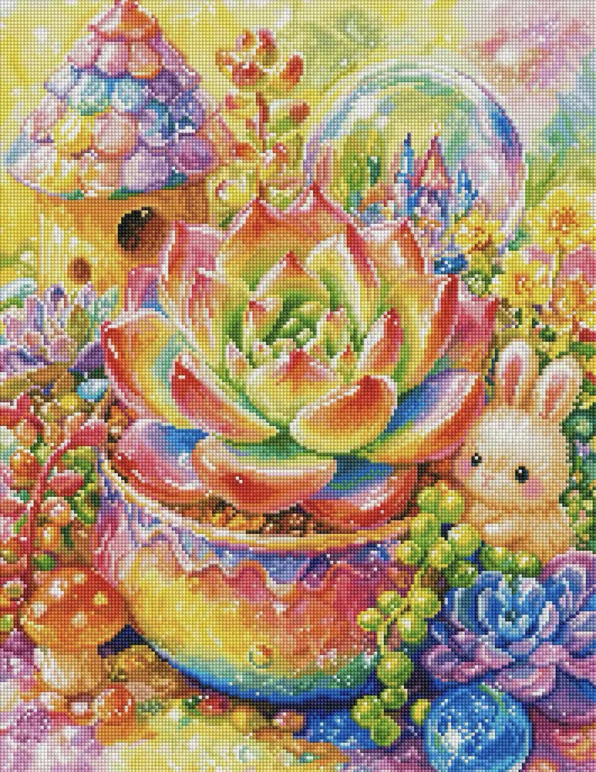 9CT 11ct succulent Printed Kit Cross Stitch Embroidery DIY Needlework Home Decor Crafts With Needles Threads 103 Colors