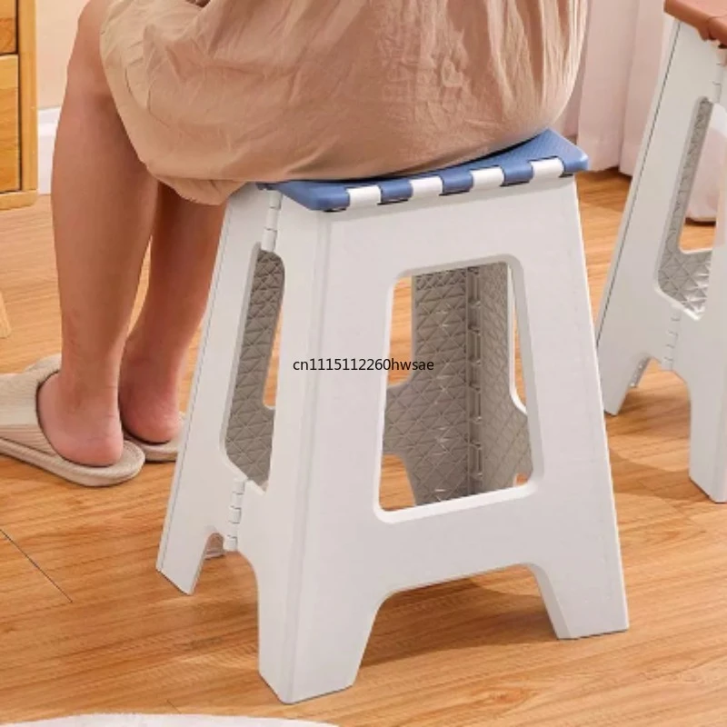 Folding Stool, Portable Adult High Stool, Thickened Plastic Small Bench, Multi Purpose Foldable Seat for Outdoor Camping