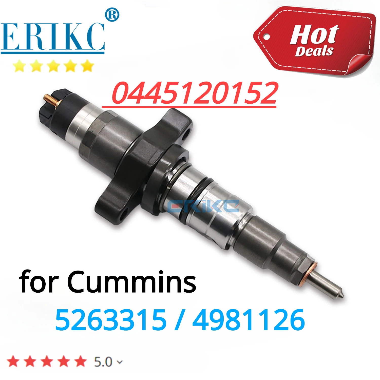 

ERIKC 0445120152 Common Rail Injector 0 445 120 152 Auto Diesel Fuel Injection Assy 0445 120 152 for Cummins 5263315 4981126