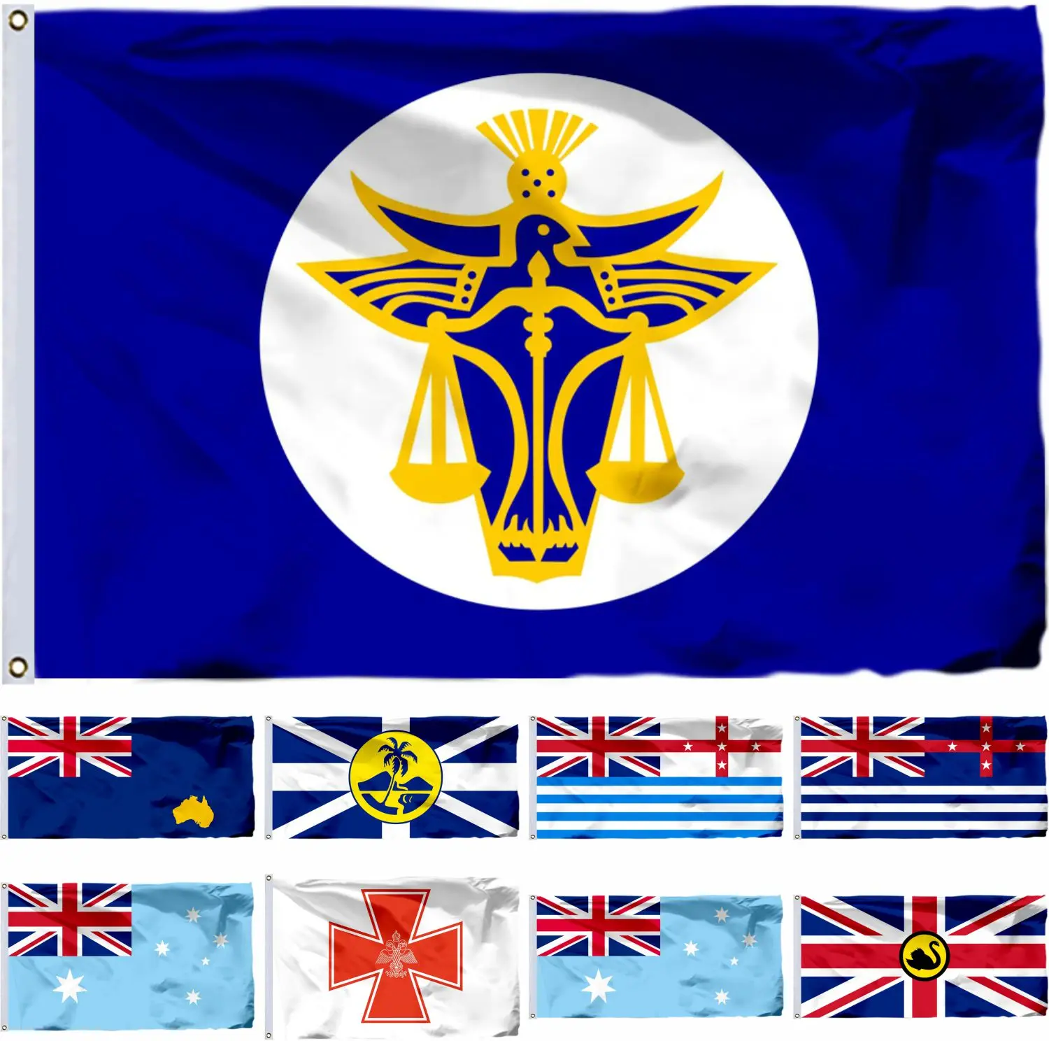 Australia Principality of H R Flag 3X5FT Murray River (Lower) Banner 90X150CM 21X14CM 3X6FT Au Dominion of Westralia