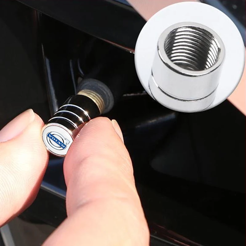 4pcs New Metal Car Wheel Tire Valve Caps Tyre Rim Stem Covers For Volvo XC90 S60 V40 XC60 S80 S40 V70 V50 S90 T6 V60 V90 XC40
