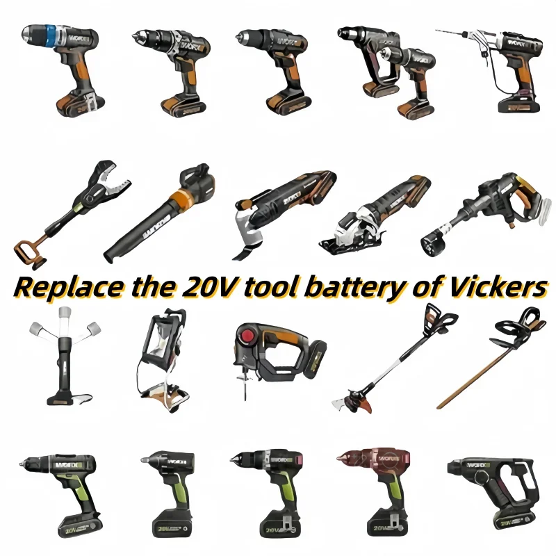 ل Worx 18 فولت بطارية ليثيوم أيون مع 20 فولت متوافق WA3641 WX373 WX390 WA3551 WA3551.1 WA3553 بطارية قابلة للشحن مع شاحن