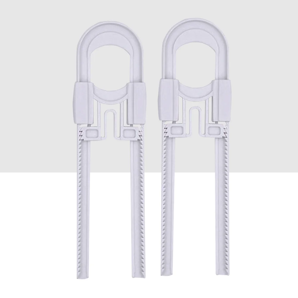 2 حزمة أقفال على شكل حرف U لسلامة الأطفال، هيكل ABS عالي التحمل، حماية حافة ناعمة، أقفال منزلق قابلة للتعديل حتى 49 بوصة