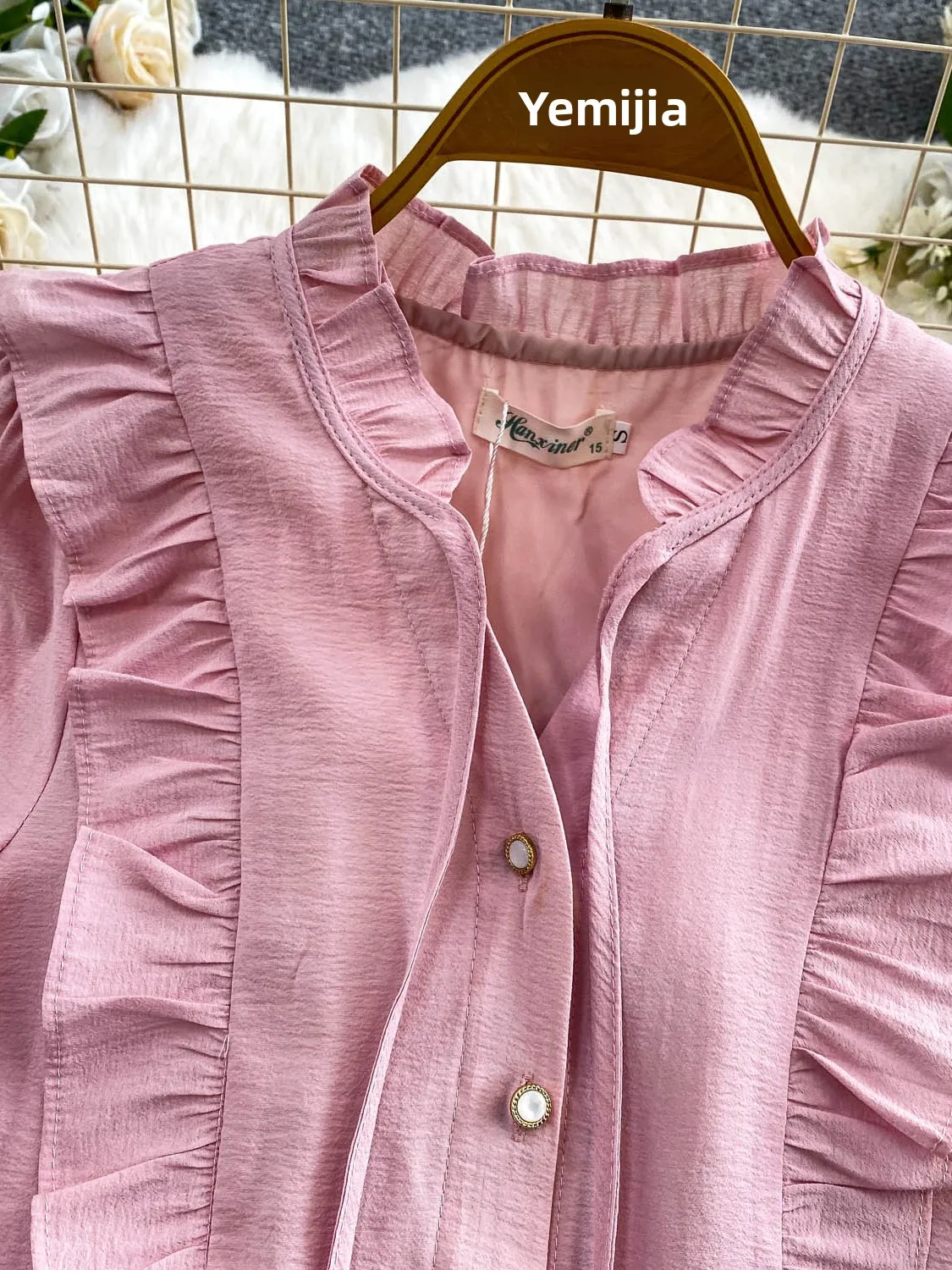 Dames décontracté Sle Protection solaire irt rond Ne lanterne Sve coupe ample Cardigan manteau doux dentelle garniture automne hiver