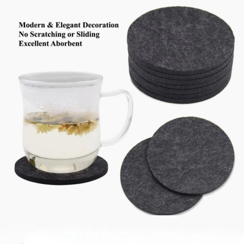 10pieces of eco-friendly felt coaster kit - quick absorption and insulation coaster, suitable for home, vacation, and office use