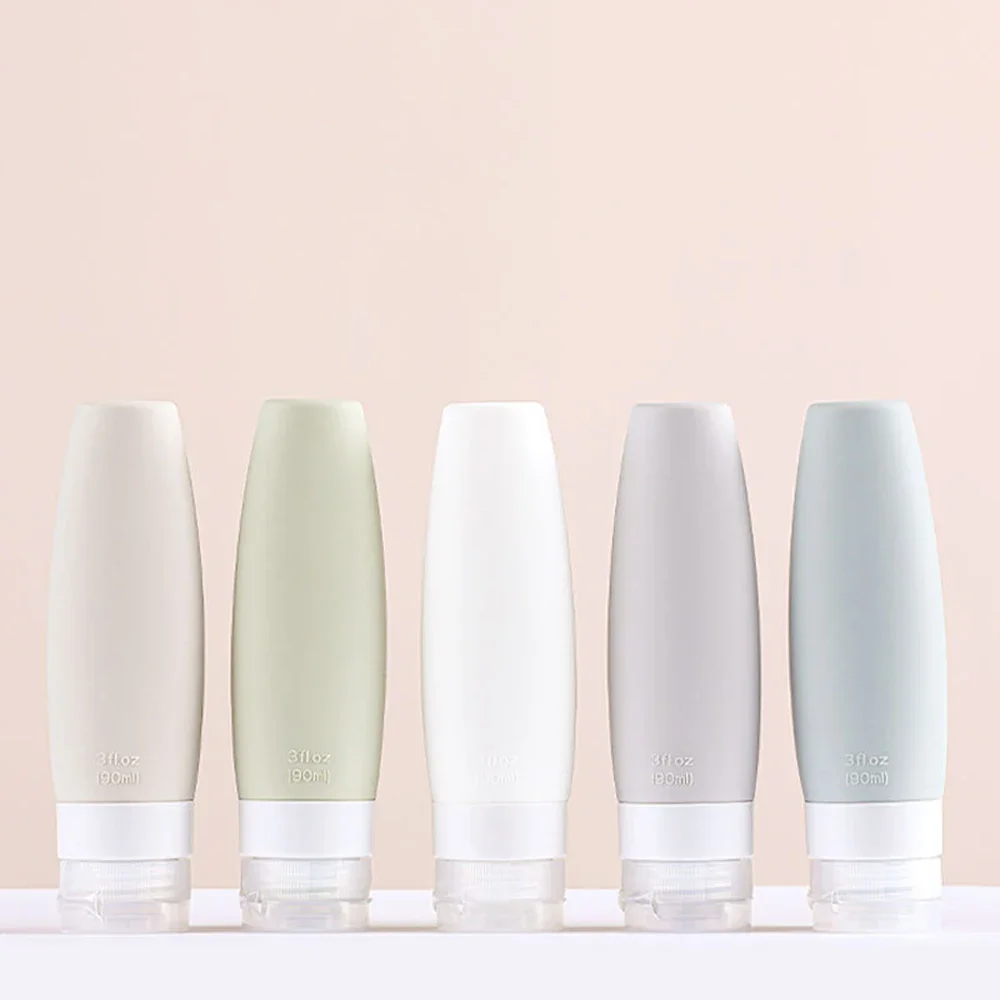 60/100ml Portátil Silicone Recarregáveis Garrafa Viagem Embalagem Loção Shampoo Cosméticos Squeeze Recipientes Garrafa Portátil