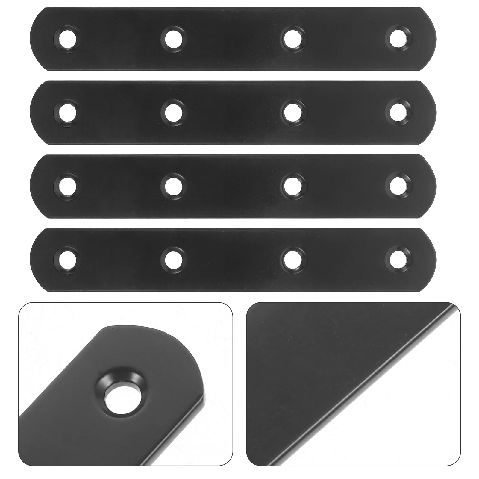 

4pcs Straight Brackets Heavy Duty Brackets For Wood Repair Flat Metal Furniture Reinforcement Mending Plates Wall Braces Metal