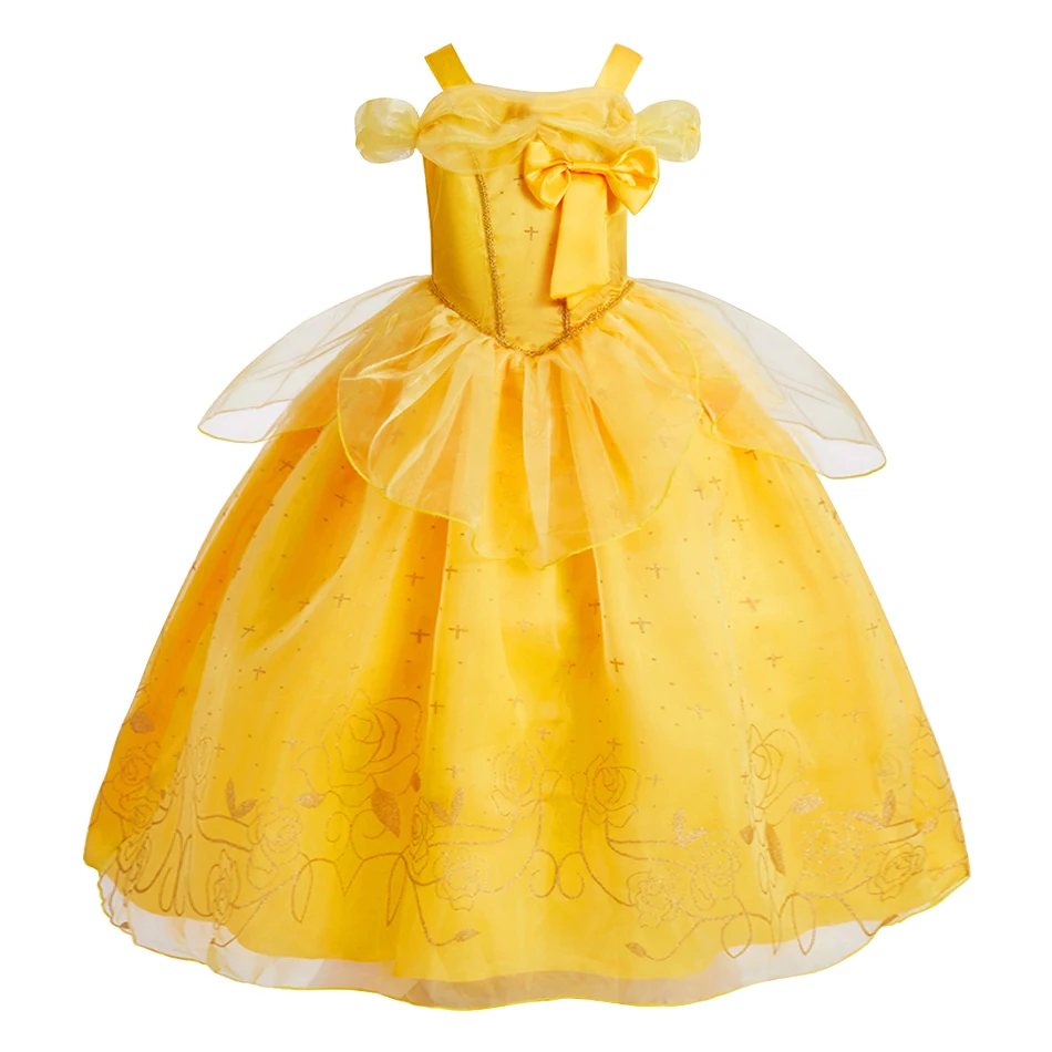 Snow White Princess Dress for Girls, Rapunzel Bell Clothes for Children, Festa de Natal, Luxury Dress Up, Halloween, Carnaval, Cosplay Dresses for Kids