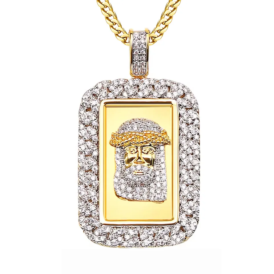 

Ожерелье в стиле хип-хоп с кулоном в виде головы Иисуса