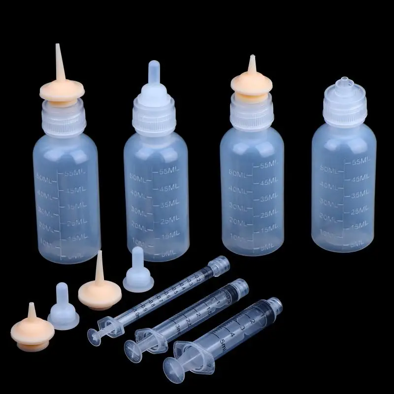 Pet Feeding Bottle Set Milk Bottles For Puppies And Cat With Replaceable Nipples Suitable For Both Cats And Dogs