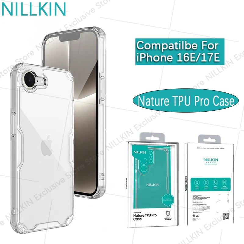 Nillkin For iPhone 17E/iPhone 16E Nature TPU Pro Case Anti fall airbag transparent phone case protective cover