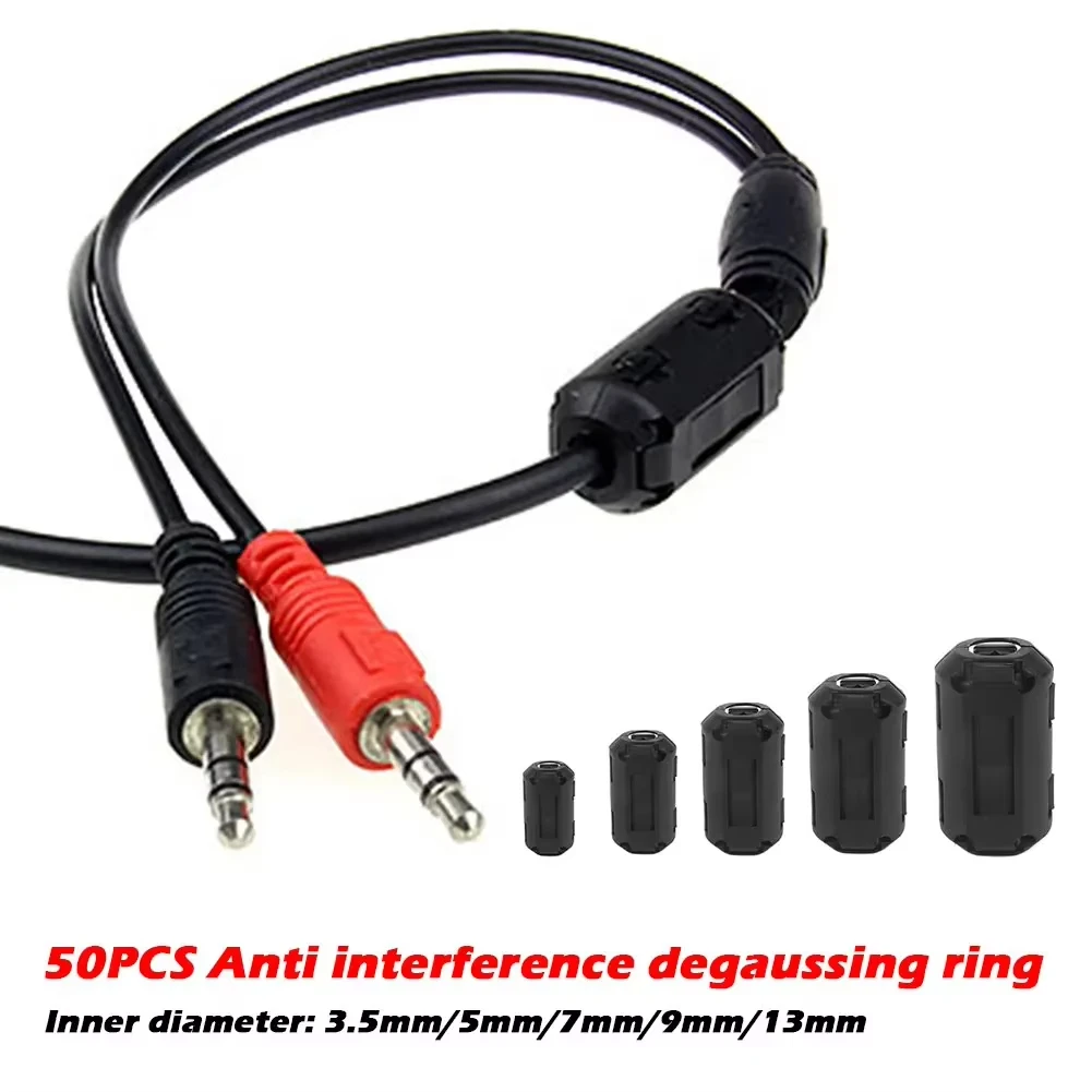 22pcs Clip-on Ferrite Ring Core Bead Choke RFI EMI Filter Noise Suppressor Cable Clip for USB Audio Video Cable Power Cord