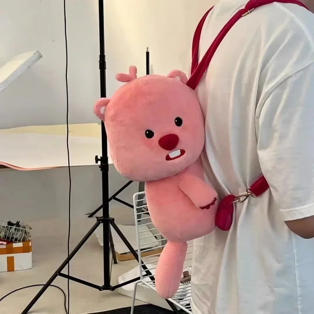 Sac à dos en peluche poupée castor Kawaii, sac de jouet en peluche de dessin animé, cadeau de noël créatif, accessoires d'animation
