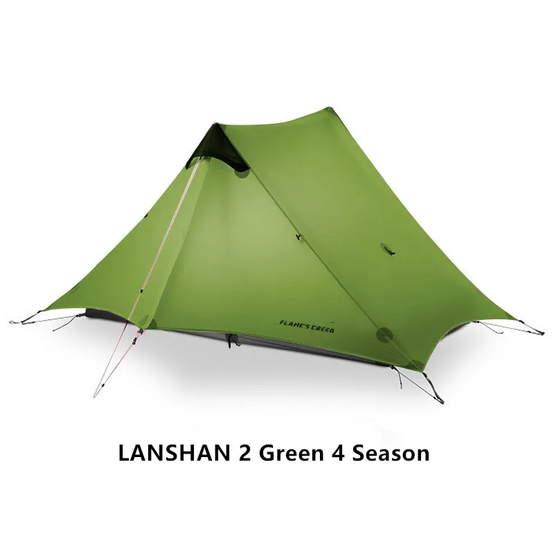 2024 Nieuwe versie FLAME'S CREED LanShan 2-persoons outdoor ultralichte campingtent 3-seizoenen professionele 15D silnylon stangloze tent