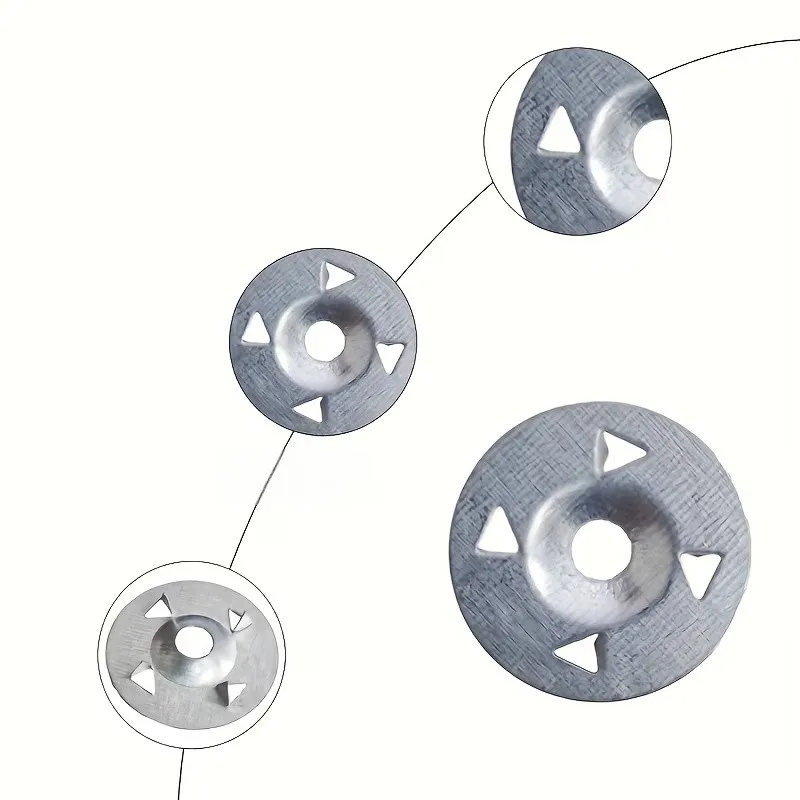 128 pcs 28mm Claw-Type Washers, Gypsum Board Fixing, Pre-Drilled Center Hole, Four Claw Anti-Slip Design