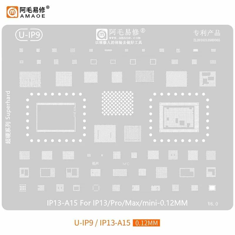 Amaoe IP BGA Reballing Stencil Kits for iPhone 15 14 13 12 11 X/XS/XS Max/XR/8/8P/7/6S/6 Mini Pro Plus