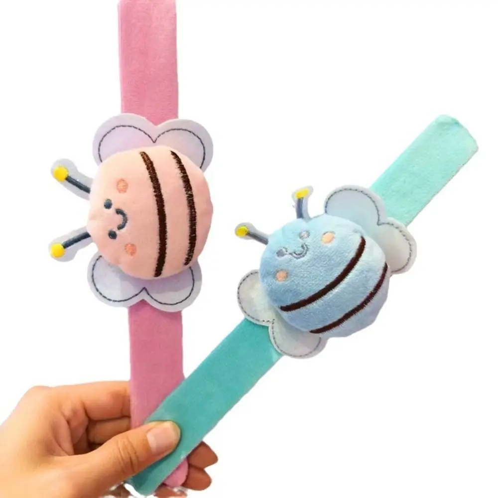 PP Cotton Bee Slap Bracelets Hand Ring Simulation Stuffed Huggers Slap Toy Wrist Style Cute Doll Bee Plush Wrist Band